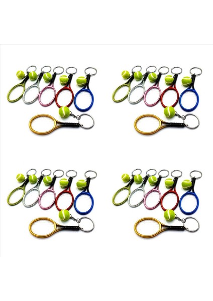 24PCS Mini Tenis Raket Topu Anahtarlık Kolye Çanta Çanta Aksesuarları Çanta Sporu Reklamı Hayranları Lik Eşya Anahtar Yüzüğü (Yurt Dışından)