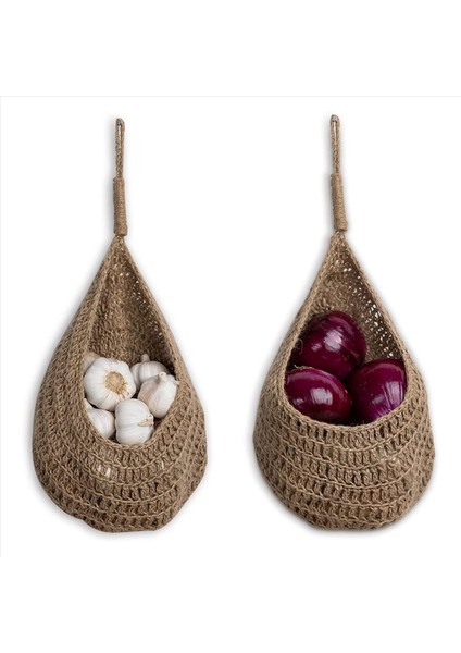 Kiler Için Asılı Sicim Soğan Sepeti Patates Sarımsak Kiler Depolama Sepetleri Boho Duvar Sepetleri 6pcs (Yurt Dışından) fiyatları