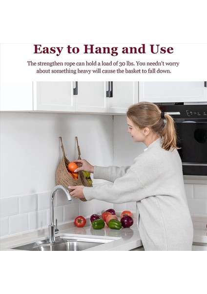 Kiler Için Asılı Sicim Soğan Sepeti Patates Sarımsak Kiler Depolama Sepetleri Boho Duvar Sepetleri 6pcs (Yurt Dışından) modelleri