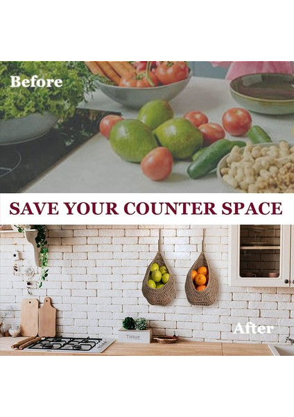 Kiler Için Asılı Sicim Soğan Sepeti Patates Sarımsak Kiler Depolama Sepetleri Boho Duvar Sepetleri 6pcs (Yurt Dışından) indirimleri