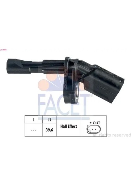 210008 Abs Sensoru Sag Arka 131416 1K0927808 1KD927808