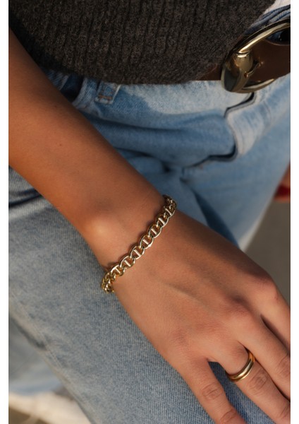 Zincir Gold Çelik Bileklik