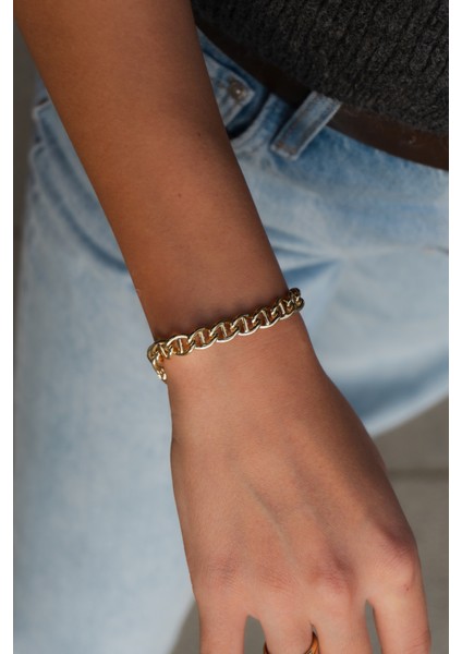 Zincir Gold Çelik Bileklik modelleri