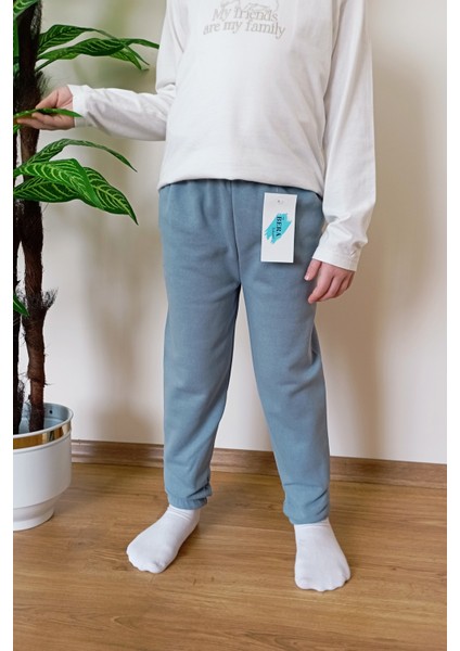 Çocuk Kozmik Mavi 3 Iplik Paçası Lastikli Kışlık Eşofman Altı fırsatları