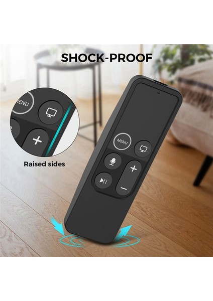 2017 Için Apple Tv Hd/4k Siri Siri Uzak Tv Siri Siri Uzaktan 1 Gen Kılıfı Airtag Tutucu Anti Slip Silikon Kapak Siyah (Yurt Dışından) modelleri