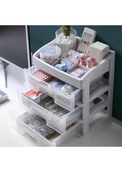1 Adet Şeffaf Plastik Dört Katmanlı Üç Çekmece Masaüstü Çekmeceli Tarzı Kozmetik Depolama Kutusu Giyinme Masası Depolama Rafı (Yurt Dışından) indirimleri