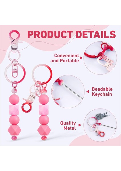 24 Adet Boncuklu Anahtarlıklar Dıy Boş Boncuklu Anahtar Zincir Yapım Kiti Için Kiti Dıy El Yapımı Ler Gösterildiği Gibi (Yurt Dışından) indirimleri