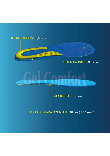 GC12 | Yumuşak Jel, İş Ayakkabıları ve Botlar İçin Rahat Ortopedik Destekli Konfor İç Tabanlık indirimleri