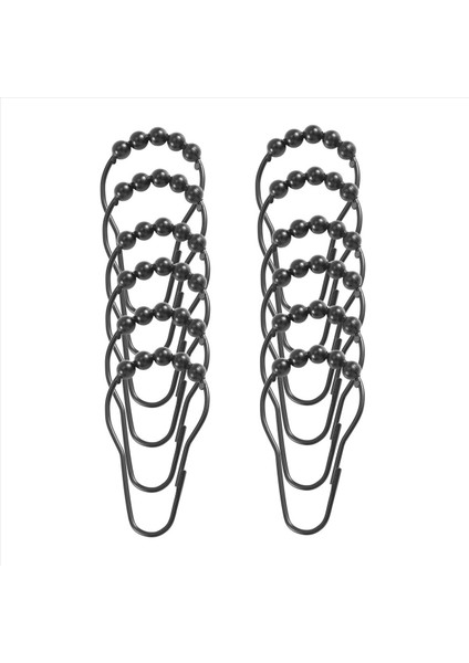 Duş Perdesi Kancaları Halkalar Metal Duş Perdesi Kancalar Banyo Için Duş Çubukları Için Perdeler 12 Siyah Set (Yurt Dışından) modelleri