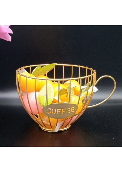 Kahve Meyveleri Kapsül Depolama Sepeti Kahve Fincan Şeklinde Pod Tutucu ve Home Cafe Hotel Altın Organizatör (Yurt Dışından) fiyatları