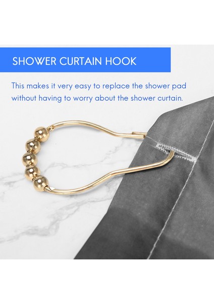 Kolay Monet Montaj Pasopar Duş Perdesi Kancalar Sürtünmesiz Paslanmaz Çelik - Duş Perdeleri Için Kolay Glide Duş Yüzükleri Çubuklar Cilalı Altın 12 Kanca Seti (Yurt Dışından) modelleri