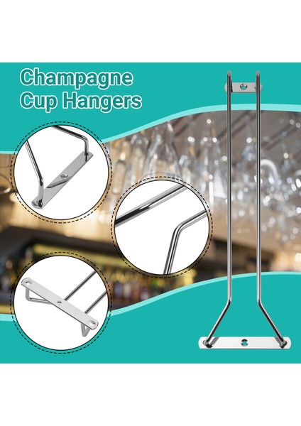 Cam Şarap Kupası Askılar Raf Tutucu Vidalı (Gümüş) (Yurt Dışından) indirimleri