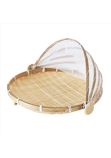 3x El Dokuması Çadır Sepet Tepsisi Meyve Bitkisel Ekmek Depolama Sepeti Basit Atmosfer Açık Piknik Örgü Net Kapak (Yurt Dışından) fiyatları