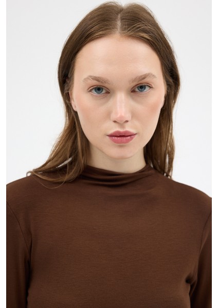 Kahve Yarım Boğaz Uzun Kollu Body 2069 fırsatları