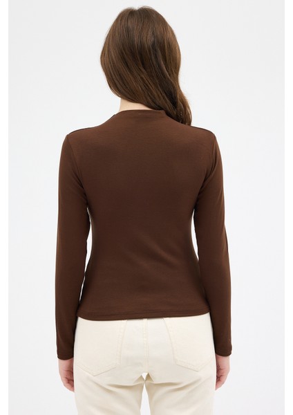 Kahve Yarım Boğaz Uzun Kollu Body 2069 indirimleri