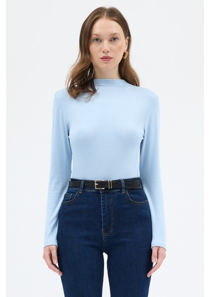 Mavi Yarım Boğaz Uzun Kollu Body 2069 fiyatları