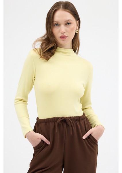 Sarı Yarım Boğaz Uzun Kollu Body 2069 fiyatları