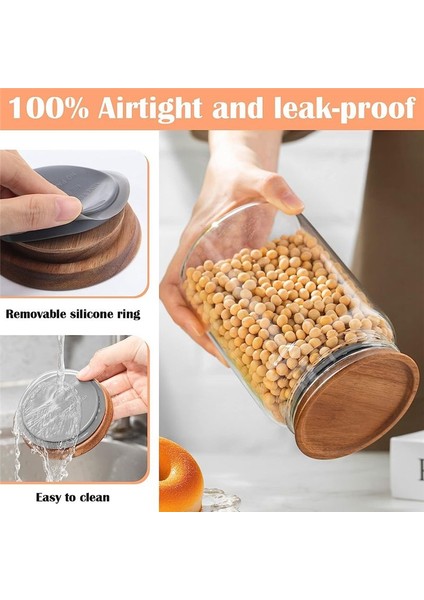 12PCS 3 5 Inç Genişliğinde Ağız Mason Kavanoz Kapakları Yeniden Kullanılabilir Konserve Kapakları Ahşap Mason Kavanoz Kapakları Hava Geçirmez Silikon Conta (Yurt Dışından) modelleri