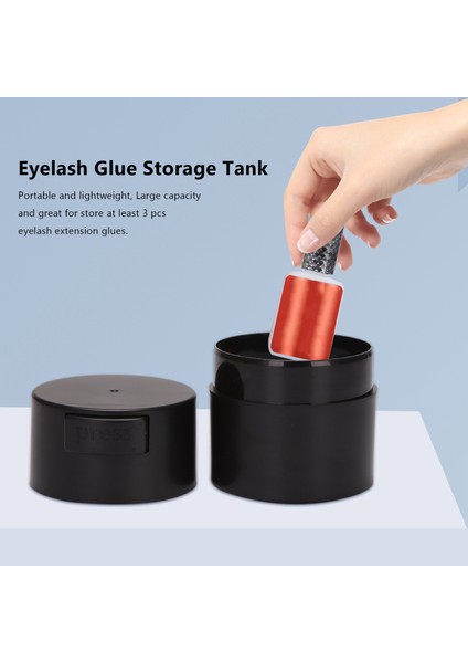 Kirpik Tutkal Depolama Tankı Kirpikler Uzatma Tutkal Yapıştırıcı Standı Kavanozu Aktif Mühürlü Kutu 4 Hücreler Konteyner Siyah (Yurt Dışından) modelleri