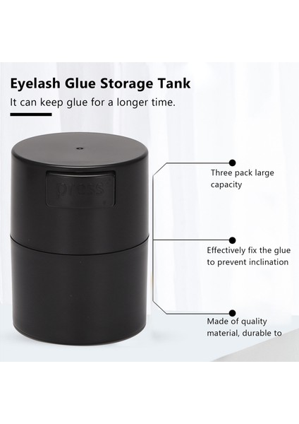Kirpik Tutkal Depolama Tankı Kirpikler Uzatma Tutkal Yapıştırıcı Standı Kavanozu Aktif Mühürlü Kutu 4 Hücreler Konteyner Siyah (Yurt Dışından) fırsatları