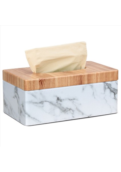4x Dikdörtgen Mermer Pu Yüz Tahıl Kutusu Kapak Peçete Tutucu Kağıt Havlu Dispenser Konteyner (Yurt Dışından) fiyatları