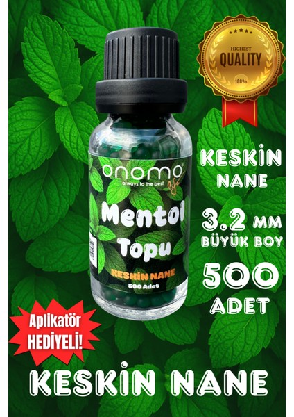 Premium Mentol Topu Keskin Nane Aroma Kapsülleri 500 Adet