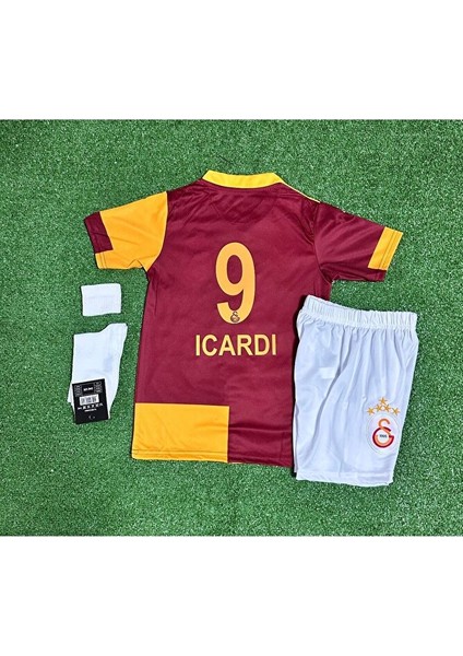 /g'.â.l.a.t.â.s.a.r.â.y 2025-26 Sezon 5 Yıldızlı Parçalı M.'a.u.r.o I'.c.a.r.d.i Çocuk Forması 4'lü
