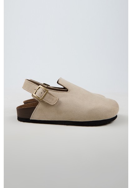 Lapaz Kadın Vegan Deri Tokalı Bej Sabo Terlik fiyatları