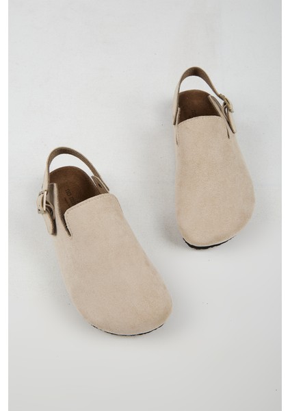 Lapaz Kadın Vegan Deri Tokalı Bej Sabo Terlik indirimleri