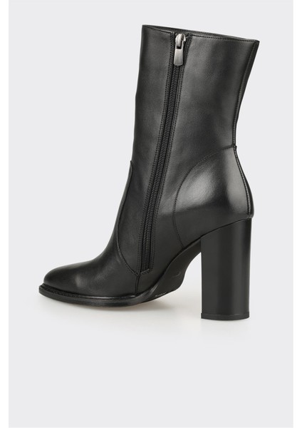 Siyah Deri Kadın Yüksek Topuk Bot modelleri