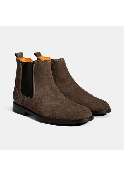 Kadın Vizon Lastik Detaylı Süet Deri Bot