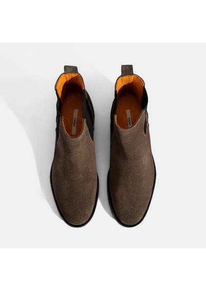 Kadın Vizon Lastik Detaylı Süet Deri Bot