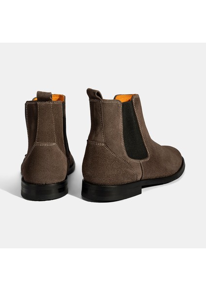 Kadın Vizon Lastik Detaylı Süet Deri Bot