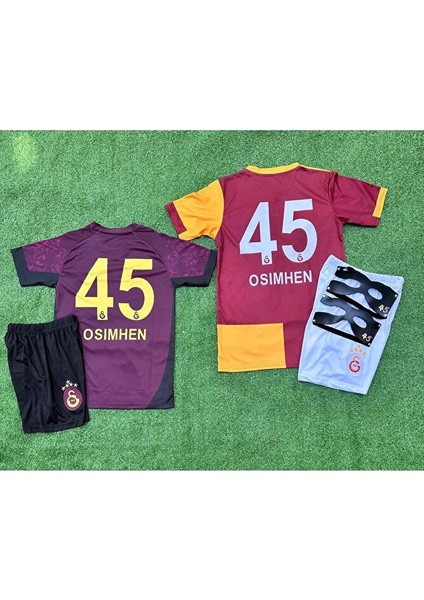 'gâlatâsarây V.îctor-O'sîmhen Deplasman + Parçalı Ikili Kombin Çocuk Forması 5'li Set Maske