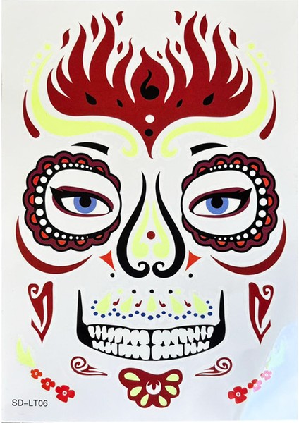 Cadılar Bayramı Yüz Dövmesi Halloween Parti Aksesuarı Kırmızı fiyatları