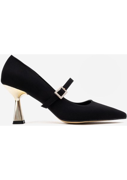 Kadın Biyeli Tokalı Topuklu Ayakkabı; Siyah Zra fiyatları