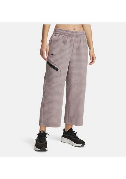 Kadın Ua Unstoppable Fleece Grid Crop Eşofman Altı 1386492-015