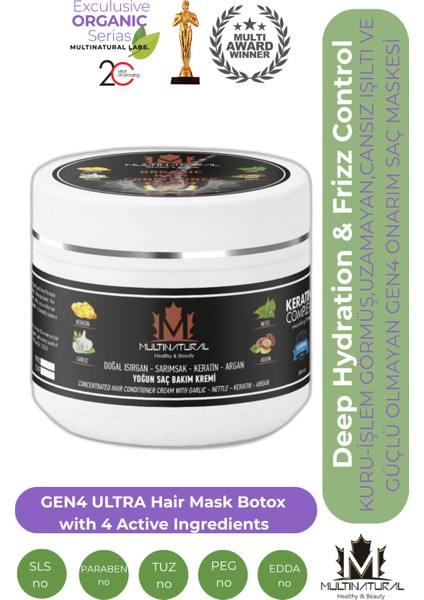 Yıpranmış Saçlar için Yoğun Bakım Restore Repair Yıpranma Karşıtı Saç Maskesi 4 Güçlü Etki Uzama,Işıltı,Güç ve Canlılık Hissi 300 ml