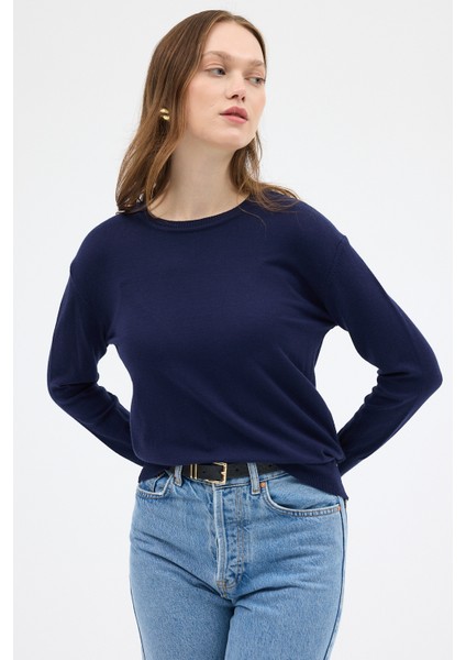 Laci Bisiklet Yaka Kol Düğmeli Kadın Triko Kazak 2455