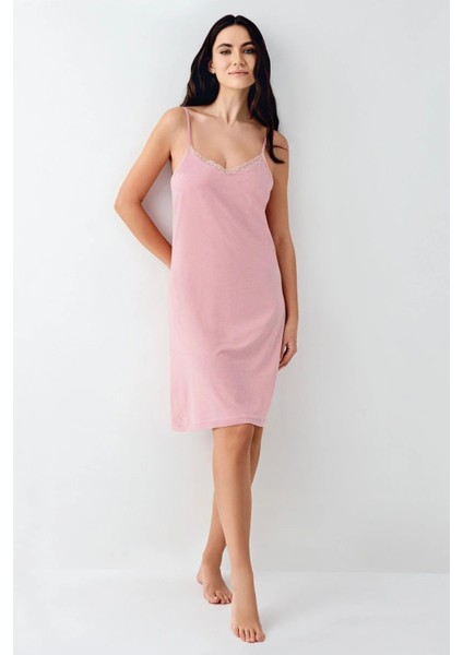 9057 Kadın Sabahlıklı Ip Askılı Gecelik Takımı-Krem fırsatları