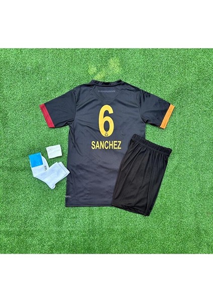 'gâlatâsarây 2024/25 Yeni Sezon Siyah D'a.v.i.d.s.o.n S.a.n.c.h.e.z Çocuk Özel Forması 4'lü Set