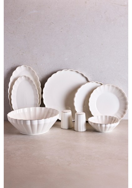 Istanbul Gold 29 Parça 6 Kişilik Porselen Gold Yaldızlı Yemek Takımı