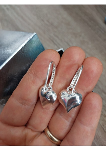 Zirkon Taşlı Kalp Sallantılı 925 Ayar Küpe fırsatları
