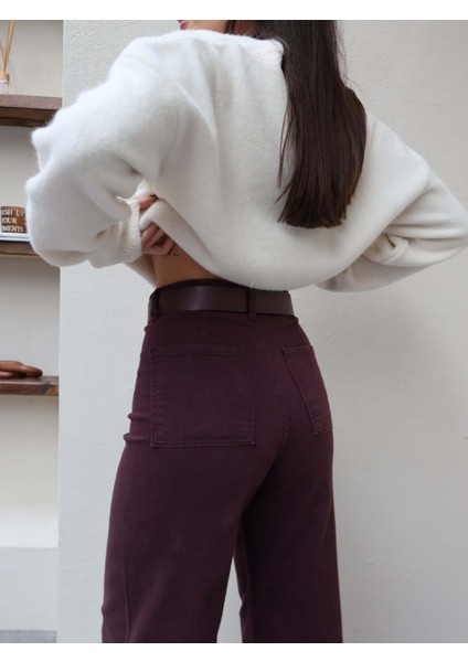 Dikiş Detaylı Geniş Paça Likralı Pantolon fırsatları