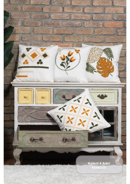 Etnik Kırlent Kılıfı 4 Adet (40X40 Cm)
