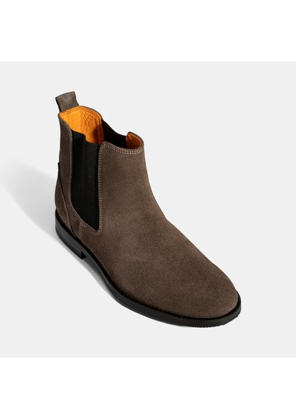 Kadın Vizon Lastik Detaylı Süet Deri Bot