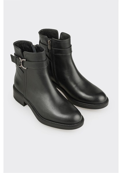 Siyah Deri Kadın Günlük Bot fiyatları