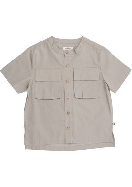 Organik Safari Tarz Haki Yazlık Erkek Çocuk Gömlek fiyatları
