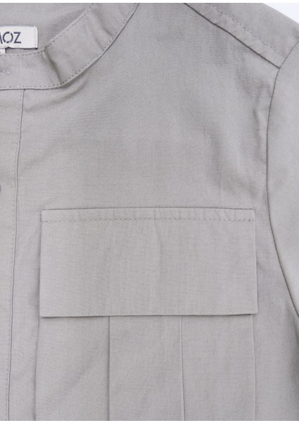 Organik Safari Tarz Haki Yazlık Erkek Çocuk Gömlek modelleri