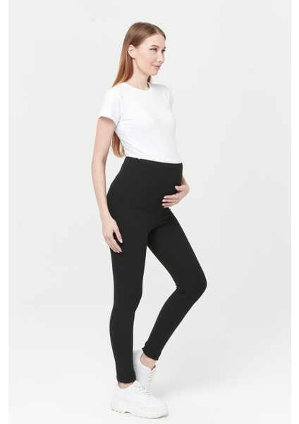 MYRA8068 Toparlayıcı Fitilli Termal Içi Şardonlu Sıcak Tutan Beli Ayarlanabilir Hamile Tayt -Siyah modelleri
